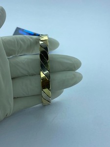 Boho Brass & <b>Copper</b> Cuff <b>Bracelet</b> Gold Plated Vintage Style Personalized Open Design for Unisex Wedding Occasion - Product Image 4