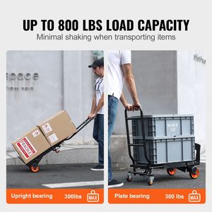 Carrello Industriale Pieghevole in Alluminio Rinforzato Convertibile con Struttura a 2 Ruote e Capacità di Carico di 300 Libbre - Product Image 2