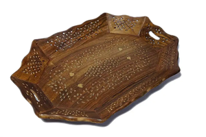 Handmade Wooden Serving Tray for Tea Coffee Snacks Decorative Platter for Home Kitchen <b>Table</b> Decor - Product Image 4