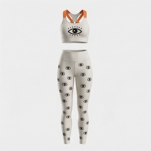 Conjunto de Yoga para Mujer, Sublimado con Estampado de Ojos, Sexy, de Secado Rápido, Ropa Deportiva Activa, Ropa de Gimnasio, Ropa Atlética para Ejercicio - Product Image 1