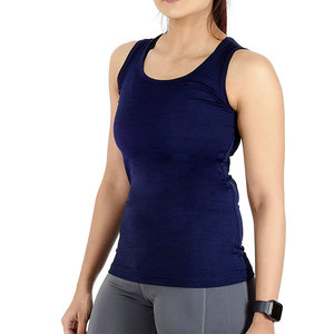 Women's <b>Navy</b> Blue Sleeveless Tank <b>Top</b> O-Neck Knitted Breathable Casual Wear Womens Fashion Tank <b>Top</b> Breathable Soft Fabric - Product Image 3
