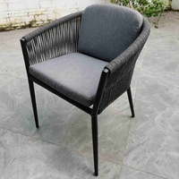 Toptan Su Geçirmez Hasır İp Sandalye Hafif Alüminyum Çerçeveli Açık Hava Bahçe Sandalyesi Kafe/Veranda/Restoran İçin