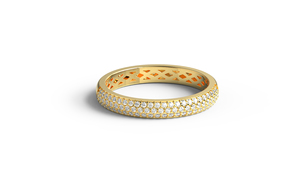 Luxury 18K Gold Multi Row Round Diamond Eternity Wedding <b>Ring</b> <b>Stacking</b> Band Anniversary Statement <b>Ring</b> Fine Jewelry for Women - Product Image 1