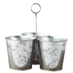 Ensemble de 3 paniers de rangement pour couverts en métal galvanisé avec plateau en fil métallique pour la cuisine et la table - Product Image 3