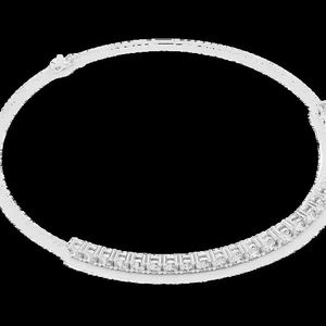 สร้อยข้อมือเพชรทรงบาแกตต์หรูหรา เงินแท้ 925 ประดับเพชรเต็มเส้น สร้อยคอแบบโชคเกอร์ สำหรับผู้หญิง ของขวัญแต่งงาน - Product Image 1