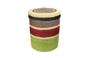 Colorful <b>Plant</b> Fiber Storage <b>Baskets</b> With Handles Circle Shape Multi Purpose Nesting Set of 3 - Product Image 4