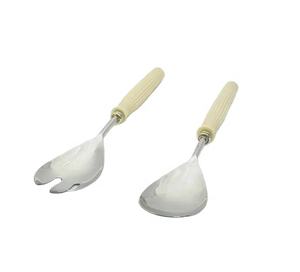 Stainless Steel With Resin Designer Handle Salad Server or Salad Spoons For Home Hotel Restaurant Use Indian Handmade Flatware - Product Image 1