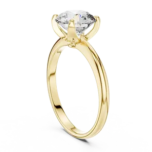 Anillo de Diamante Cultivado en Laboratorio con Corte Ovalado Moderno de 2.5ct, Engaste Completo con Bisel, Tallo Cónico, Solitario Audaz, Joyería de Oro Personalizada - Product Image 4