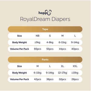hoppi RoyalDream Couches-culottes pour bébé à fermeture adhésive, Taille S (Petite) - 56 unités - Product Image 2