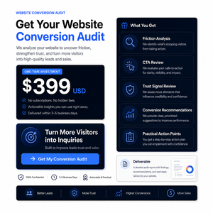 Auditoría de Conversión de Sitios Web para Empresas: Mejora de Leads, Ventas, Confianza, UX, Preparación para IA y Rendimiento de Crecimiento en Línea - Product Image 3