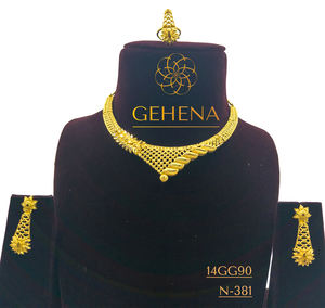 5 GRAMME PLAQUÉ OR 24K COURT LONG BEAU COLLIER ENSEMBLE BOUCLE D'OREILLE ANNEAU FEMMES DESIGNER tour de cou tendance nouveau grand personnalisé sexy élégant - Product Image 1