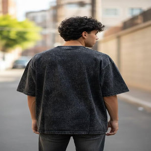 T-shirt décontracté pour homme gris clair à manches courtes, col rond, coupe classique, en maille, avec logo sérigraphié au dos, anti-boulochage, séchage rapide - Product Image 4