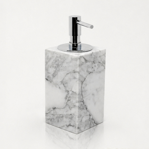 Premium Natural White Marble <b>Soap</b> Dispenser with Stainless Steel Pump Liquid Handwash Bottle for Modern Bathroom and Kitchen - Product Image 1