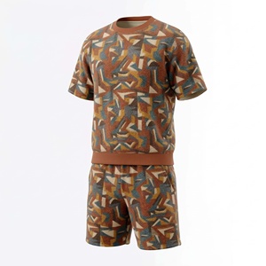 Ensemble de sport décontracté en coton tricoté respirant de haute qualité pour hommes, chemises et shorts, idéal pour la gym, collection été – Prix de gros - Product Image 4