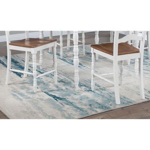 Set da Pranzo Classico a 5 Pezzi con Tavolo Bianco e 4 Sedie dall'Aspetto Legno Naturale per Sala da Pranzo - Product Image 5