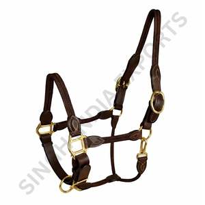 Cabestro de Cuero Genuino y Cuerda para Caballo, Ajustable, con Herrajes de Latón Resistente, Equipo Ecuestre - Product Image 5
