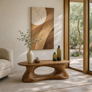 Mesa de Entrada de Madera Maciza de Lujo, Mesa Consola Moderna de Madera, Mesa Consola Moderna Hecha a Mano para Entrada o Sala de Estar - Product Image 2