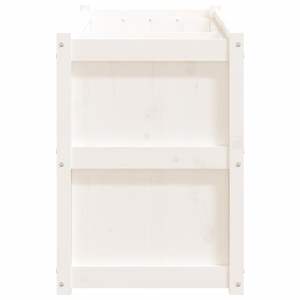 Jardinière en bois de pin massif durable, blanche, 59,1x19,7x27,6 pouces - Pots et jardinières à fleurs - Product Image 6