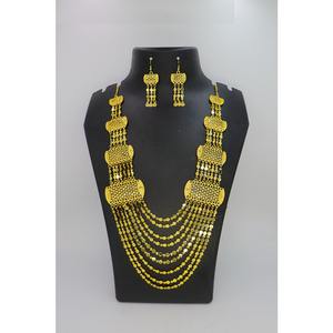 Nouveauté Collier de mariage multi-rangs plaqué or lourd pour femmes Collier long Bijoux de mode pour femmes arabes de Dubaï - Product Image 3