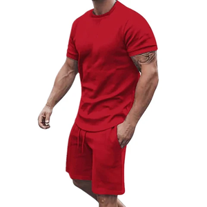 Ensemble short et t-shirt pour homme, design sportif, polyester, pour entraînement, fitness, course à pied, gym, sports. - Product Image 6