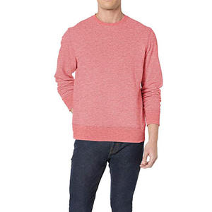 เสื้อสเวตเชิ้ตแขนยาวคอวีผ้าฟลีซสีชมพูเฮเธอร์ผสมสีคอรัลสำหรับผู้ชาย  รับทำโลโก้ตามสั่ง  OEM ODM ขายส่งเสื้อผ้า - Product Image 1