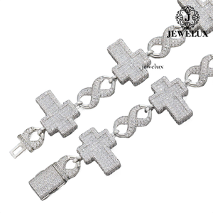 Best Quality Cross <b>Statement</b> <b>Necklace</b> 925 Silver Rhodium Plated Moissanite Unisex Hiphop Link Chain Everyday Wear Unisex Gift - Product Image 4