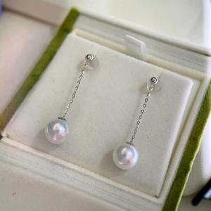 Wenchi Natural Tahitian Black Pearl Earrings 10-11mm <b>Peacock</b> Green Luxury S925 Pure Silver Featuring Light Flaws Model 15051 - Product Image 2