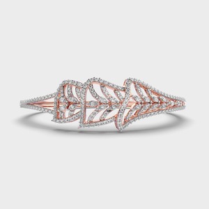 IGI Certified Marquise & Round Leaf Cluster Designer Diamond Bracelet in 14K Yellow / White / Rose Gold - Product Image 1