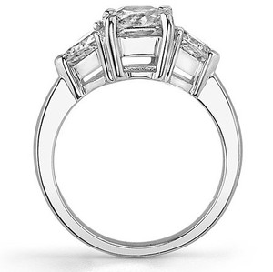 Bague Trio en Moissanite pour Femme, en Argent Sterling 925 Plaqué Or 18K, Coupe Coussin, Sertie à Griffes, pour Fiançailles, Mariage et Anniversaire - Product Image 3