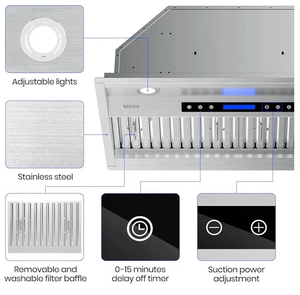 E-K-O-N N-A-B-02 30 9-0-0 C-F-M Campana Extractora Integrada Insercional con Conductos/Sin Conductos - Product Image 5