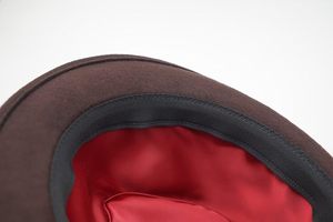 Brown Wool Fedora Hat with Black Ribbon Band Unisex Classic Style Wide Brim Formal Casual Wear Four Seasons Adult Size 56-58CM - Product Image 4