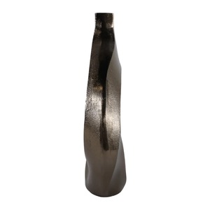 Vase de table contemporain Ember Curve en bronze fait main, 11x10 pouces, sculpture décorative abstraite - Product Image 2