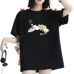 Camiseta de algodón de moda urbana de verano, top premium liso para mujer, camiseta oversize de peso pesado - Product Image 3