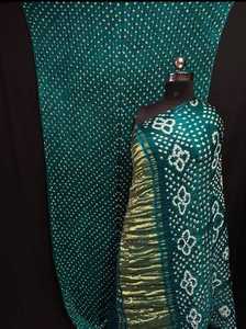 Sari de Seda Gajji Bandhani al por Mayor, Teñido a Mano, Sari Indio para Exportación y Pedidos al por Mayor - Product Image 4