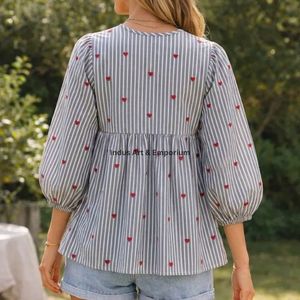 เสื้อคุर्ติสั้นลำลองสำหรับฤดูร้อนสำหรับผู้หญิง ผลิตจากผ้าฝ้าย 100% พิมพ์ลายด้วยมือ ยั่งยืนต่อสิ่งแวดล้อม จาก Wholesale Indus Art & Emporium - Product Image 2