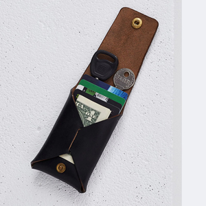 Cartera de Cuero Genuino sin Costuras de Alta Calidad, Tarjetero Minimalista, Delgado, con Bloqueo RFID, para Hombre, Uso Diario, SLW-0065 - Product Image 1