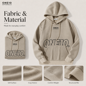 เสื้อฮู้ด ONE10 APPARELS พรีเมียม ทรงปกติ ผ้าฟลีซ ยูนิเซ็กส์ เนื้อผ้านุ่ม สายรูดปรับได้ กระเป๋าจิงโจ้ เหมาะสำหรับใส่ในฤดูหนาว ผลิตจากโพลีเอสเตอร์/คอตตอน - Product Image 6