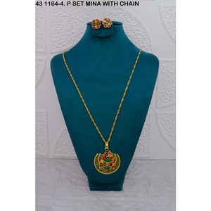 Collar de Moda con Colgante de Aleación de Cobre Chapado en Oro, Diseño de Pluma de Flauta, con Circonita Blanca, para Mujer, Joyería Artificial - Product Image 6