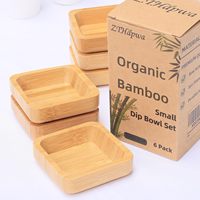 Petits bols à sauce en bambou faits à la main, luxueux et élégants, pour apéritifs, trempettes, noix, bonbons, lavables au lave-vaisselle