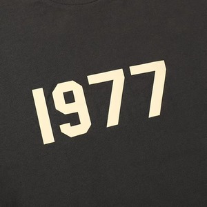 <b>Men's</b> <b>Black</b> Short Sleeve T-<b>Shirt</b> 1977 Print <b>Slim</b> <b>Fit</b> O-Neck Sporty Front Logo 100% Cotton Knitted Fabric - Product Image 5