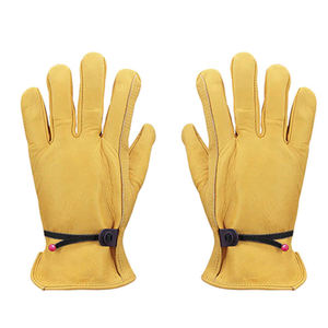 Fully Customized In Yellow Color Adjustable Size Good Quality Lather Material Men Wear Driver Gloves - Product Image 5
