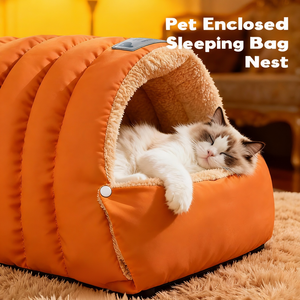 ที่นอนแมวฤดูหนาวแบบกึ่งปิด ถุงนอนสำหรับสัตว์เลี้ยง สำหรับสุนัขพันธุ์เล็ก ลูกสุนัข ลูกแมว กันลม บ้านนุ่มๆ แบบรัง ที่นอนนุ่มๆ สำหรับนอนหลับลึก - Product Image 3