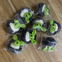 Porte-clés amigurumi artisanal classique en acier inoxydable tressé, motif animal en laine, changeant de couleur, avec logo personnalisé, Vietnam