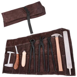 Kit de Herramientas Profesional para Herradores - Set Completo para el Cuidado de Pezuñas de Caballos con Herramientas de Acero Inoxidable y Estuche de Cuero - Product Image 6