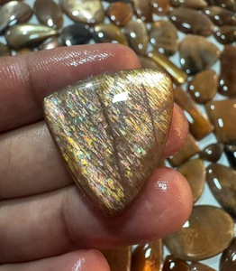 Natural Sunstone Cabochon AAA Quality Orange Peach Loose Gemstone Polished Cabochon for Jewelry Making Wholesale Price <b>Stones</b>, - Product Image 1