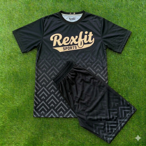 ชุดกีฬาผู้ชาย REXFIT SPORTS เสื้อและกางเกงขาสั้นแบบกำหนดเอง ชุดฝึกซ้อมฟุตบอล ระบายเหงื่อได้ดี ผลิตโดย OEM - Product Image 4