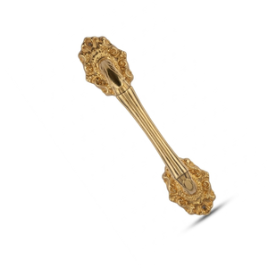 Manija de Puerta de Latón Macizo Andromeda con Placa Trasera Decorativa Ornamental |   Herrajes Arquitectónicos para Puertas de Hoteles de Lujo de 10 Pulgadas - Product Image 1
