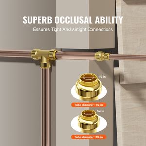 Raccords pneumatiques en laiton robustes 12 pièces 1/2''-3/4'' à connexion rapide droite pour tuyaux de plomberie - Product Image 6