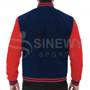Chaqueta de béisbol personalizada con parche de logotipo Street Wear, estilo Trucker, Letterman, de cuero, Varsity, para hombre - Product Image 3