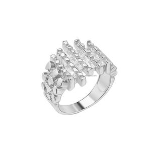 Premium 925 <b>Silver</b> Lab Grown Diamond <b>Mens</b> <b>Ring</b> With Layered Open Band Design For Wholesale Jewelry Buyers - Product Image 1